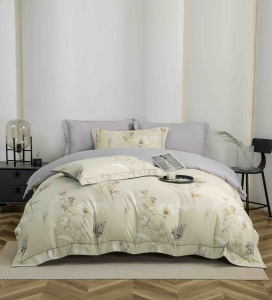 Set lenjerie de pat premium, în cutie cadou, 6 piese, cu elastic