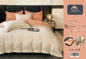 Set lenjerie de pat premium, în cutie cadou, 6 piese, cu elastic - Img 8