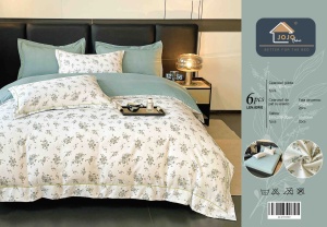 Set lenjerie de pat premium, în cutie cadou, 6 piese, cu elastic - Img 8