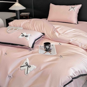 Lenjerii de pat bumbac 100% satin premium cu broderie deluxe, 4 piese - Img 4