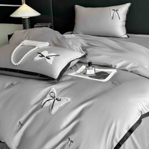 Lenjerii de pat bumbac 100% satin premium cu broderie deluxe, 4 piese - Img 4
