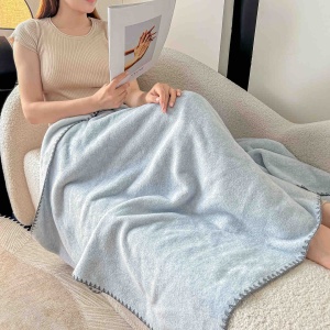 Pătură Multifuncțională cu Capse 100x140 cm, Pătură și Șal 2 în 1, Textură Cașmir Artificial - Img 2