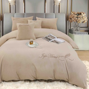 Set lenjerie de pat cocolino cu broderie, blanita artificiala de iepure, 6 piese, cu elastic - Img 4
