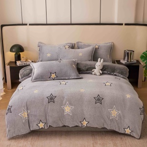 Set lenjerie de pat cocolino pufoasa, 4 piese, cu elastic
