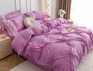 Set lenjerie de pat premium, cu inimioare brodate, 6 piese - Img 4