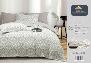 Set lenjerie de pat premium, în cutie cadou, 6 piese, cu elastic - Img 8