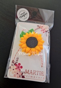 🌻 Mărțișor floarea-soarelui – lucrat manual din lut polimeric 🌻 - Img 2