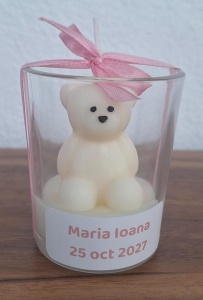 🧸 Marturie lumânare parfumată cu ursulet🧸