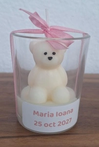 🧸 Marturie lumânare parfumată cu ursulet🧸