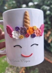 Cană realizată manual din lut polimeric - „Unicornul Vesel” - Img 2