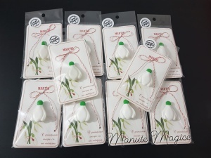Mărțișor ghiocel, lucrat manual din lut polimeric 🌿 - Img 2
