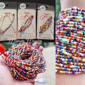 Mărțișor set 3 buc brățari multicolore din mărgele de nisip