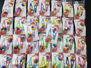 Mărțișor 1 buc clama de păr colorata cu pom-pom - Img 3