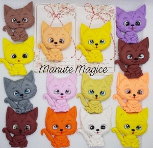 Mărțișor pisicuță – lucrat manual din lut polimeric 🐱❤️ - Img 4