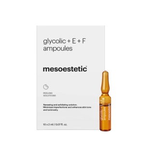 Mesoestetic Glycolic Acid 10% Ampoules – Exfoliating Vitamin E+F Concentrate, 10 Ampoules
