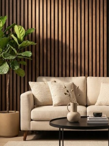 Panou Riflaj Decorativ MDF Nuc Închis, 2.8m x 1m x 9mm - Img 2
