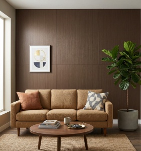 Placă Decorativă Model Dark Walnut Wood cu Dublu Click 2.80m - Img 2