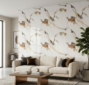 Placă PVC Decorativă Model Calacatta Macchia Vecchia 1.22 x 2.4 m Grosime 2.5 mm - Img 2