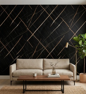 Placă PVC Decorativă Model Marmură Sahara Noir 1.22 x 2.8 m Grosime 2.5 mm - Img 2