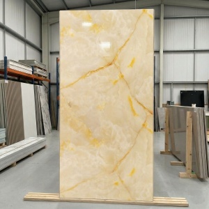 Placă PVC Onix Galben Gold 1.22 x 2.4 m, Grosime 2.5 mm