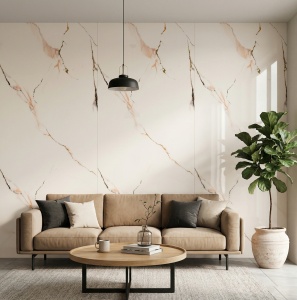 Placă PVC Decorativă Model Amber Cream 2.4m x 1.22m Grosime 2.5mm - Img 2