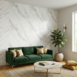 Placă PVC Decorativă Model Carrara Delicate 2.8 m x 1.22 m Grosime 2.5 mm - Img 2