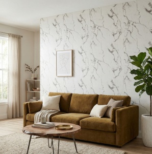 Placă PVC Decorativă Model Carrara White 2.4 m x 1.22 m Grosime 2.5 mm - Img 2