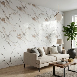 Placă PVC Decorativă Model Statuario Royal 2.8 m x 1.22 m Grosime 2.5 mm - Img 2