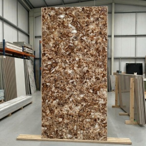 Placă PVC Granit Auriu cu Textură Granulară 1.22 x 2.4 m, Grosime 2.5 mm