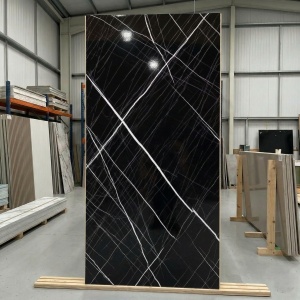 Placă PVC Model Marmură Neagră cu Vene Albe 2.8 m x 1.22 m Grosime 2.5 mm