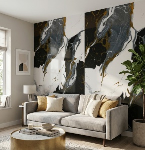Placă PVC Decorativă Model Abstract Onyx Liquid 2.4m x 1.22m, Grosime 2.5mm - Img 2