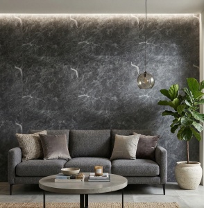 Placă PVC Decorativă Model Anthracite Cloud 2.4m x 1.22m Grosime 2.5mm - Img 2