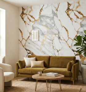 Placă PVC Decorativă Model Calacatta Gold Antique 2.4 m x 1.22 m Grosime 2.5 mm - Img 2