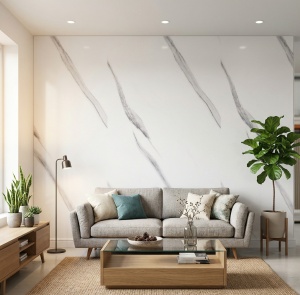 Placă PVC Decorativă Model Marmură Pure White 1.22 x 2.4 m Grosime 2.5 mm - Img 2