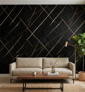 Placă PVC Decorativă Model Marmură Sahara Noir 1.22 x 2.8 m Grosime 2.5 mm - Img 2