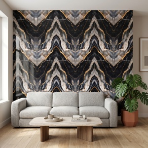 Placă PVC Decorativă Model Midnight Gold 2.8 m x 1.22 m Grosime 2.5 mm - Img 2
