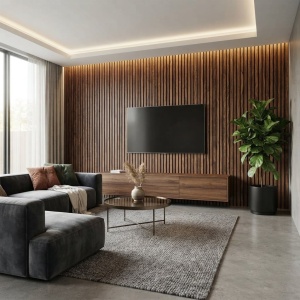 Panou Riflaj Decorativ MDF Stejar Texturat, 2.8m x 1m x 9mm - Img 3