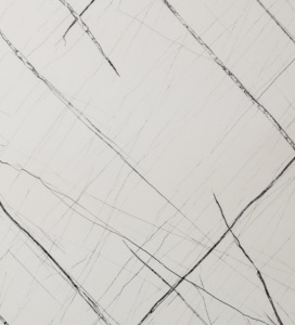 Placă Decorativă PVC Marmură Albă cu Inserții Grafice Negre 2.4 m x 1.22 m Grosime 2.5 mm - Img 3