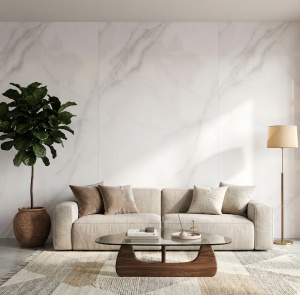 Placă PVC Aspect Marmură Alba Carrara 1.22 x 2.4 m Grosime 2.5 mm - Img 2