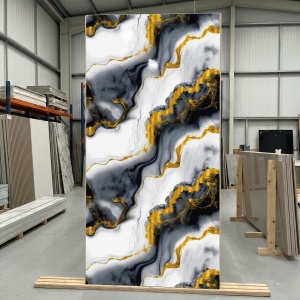 Placă PVC Decorativă Model Abstract Golden Onyx 2.8 m x 1.22 m Grosime 2.5 mm