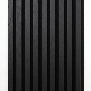 Panou Riflaj Decorativ MDF Negru Mat, 2.8m x 0.60m x 9mm - Img 3