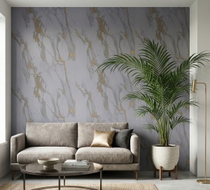 Placă Decorativă Model Marmură Imperial Gold cu Dublu Click 2.80m - Img 2