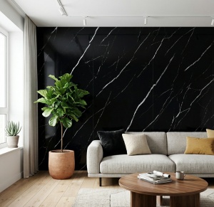 Placă PVC Decorativă Model Black Marquina 2.44m x 1.22m - Img 2