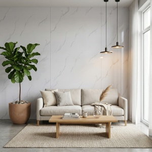 Placă Decorativă Model Marmură White Classic cu Dublu Click 2.80m - Img 2
