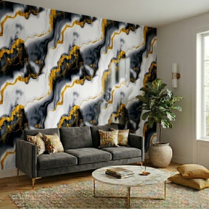 Placă PVC Decorativă Model Abstract Golden Onyx 2.8 m x 1.22 m Grosime 2.5 mm - Img 2