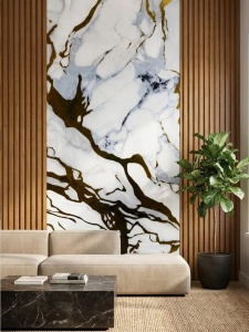 Panou Riflaj Decorativ MDF Nuc Natural, 2.8m x 0.60m x 9mm - Img 2