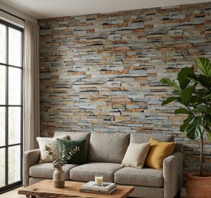 Placă Decorativă Model Stacked Natural Stone cu Dublu Click 2.80m - Img 2