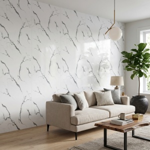 Placă PVC Decorativă Model Statuario Venato 2.8 m x 1.22 m Grosime 2.5 mm - Img 2