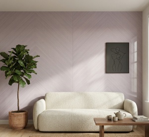 Placă PVC Chevron Roz Pudrat 1.22 x 2.4 m Grosime 2.5 mm - Img 2