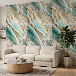 Placă PVC Decorativă Model Emerald Gold Onyx 2.8 m x 1.22 m Grosime 2.5 mm - Img 2